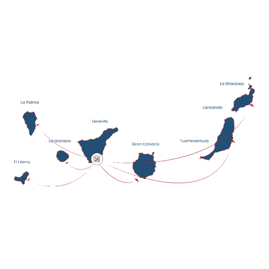 Mapa de envíos a Canarias